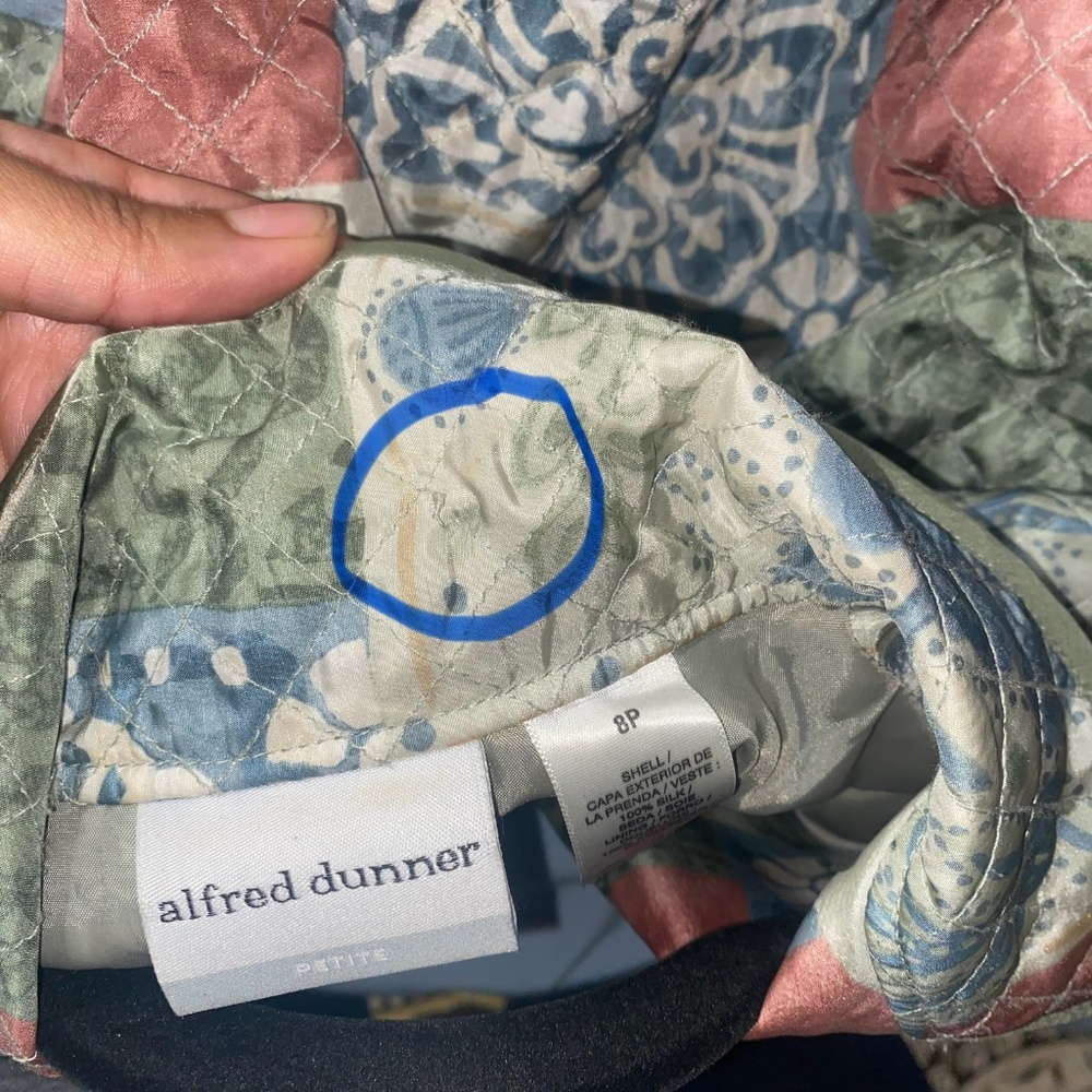 Alfred Dunner Quilted Jacket Patchwork 100% Silk - image 3